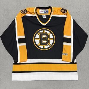 Vintage 90’s Boston Bruins Sewn Jersey Adult Yellow Size XL Hockey CCM Men’s